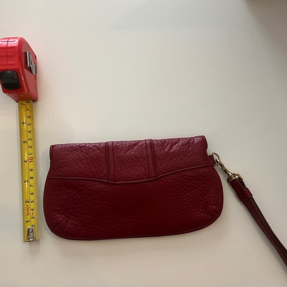 Talbots Red Pebble Leather Wristlet - Picture 3 of 5